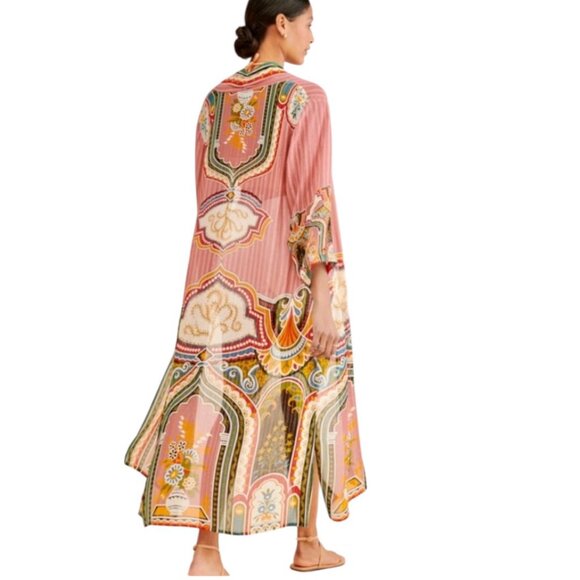 NWOT Anthropologie Blank London Pink Combo Evy Printed Duster One Size - Picture 2 of 10